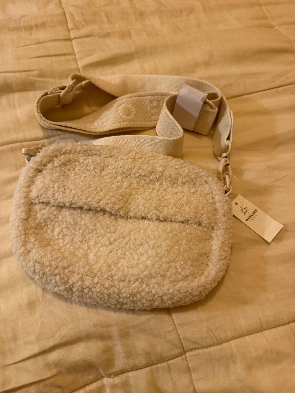 Aerie Sherpa Crossbody Bag - Cream Shoulder Bag